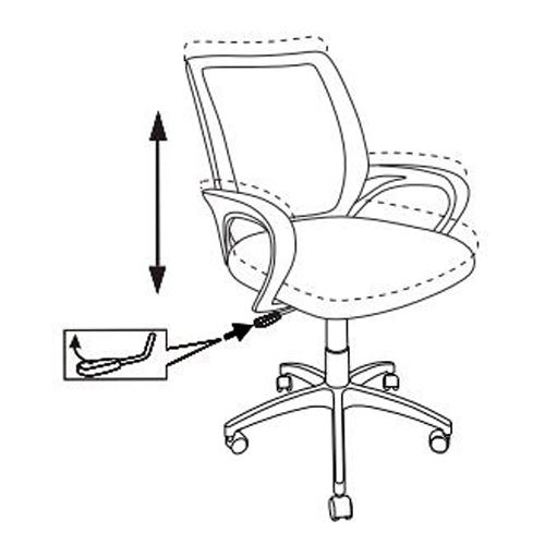 Кресло Бюрократ "CH-W695NLT", пластик, ткань, розовый TW-06A TW-13A - 6