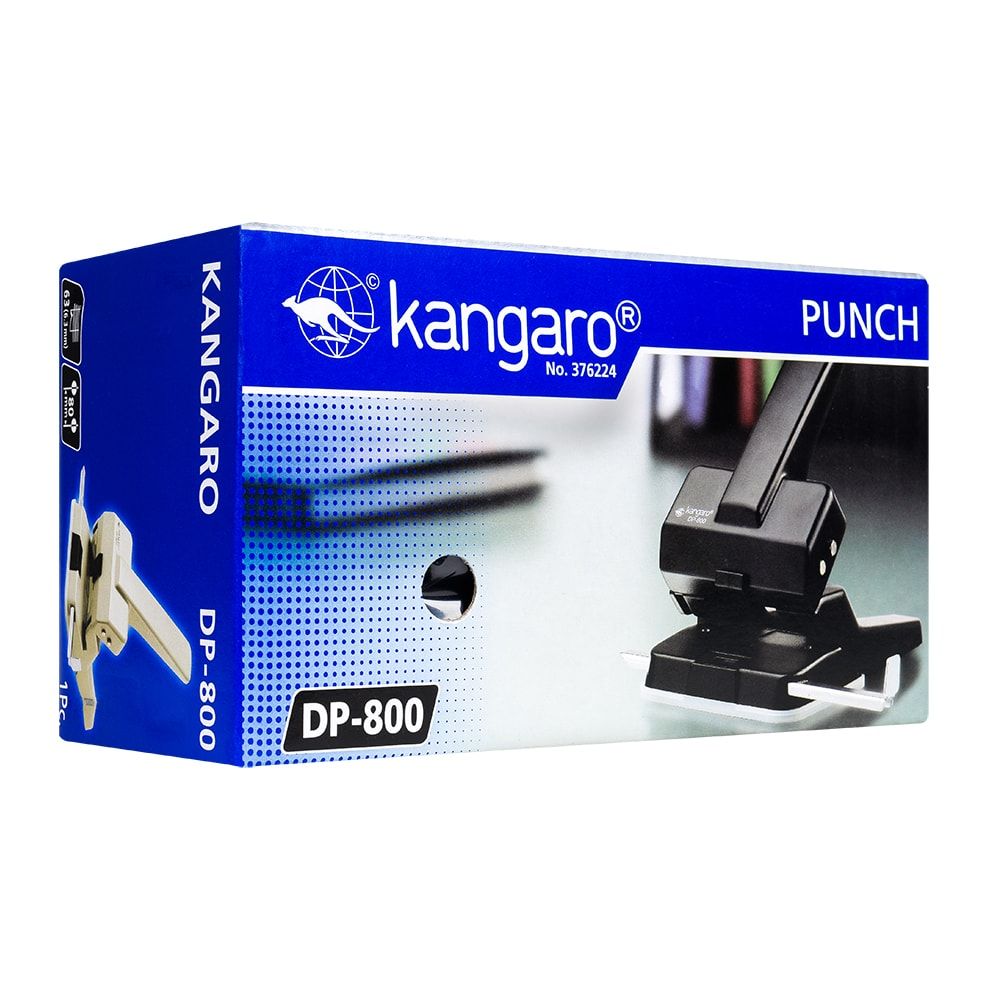 Дырокол Kangaro "DP-800", 63 листа, черный