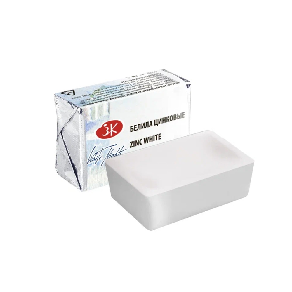 Краски акварельные Белые ночи, 100 белила цинковые, кювета