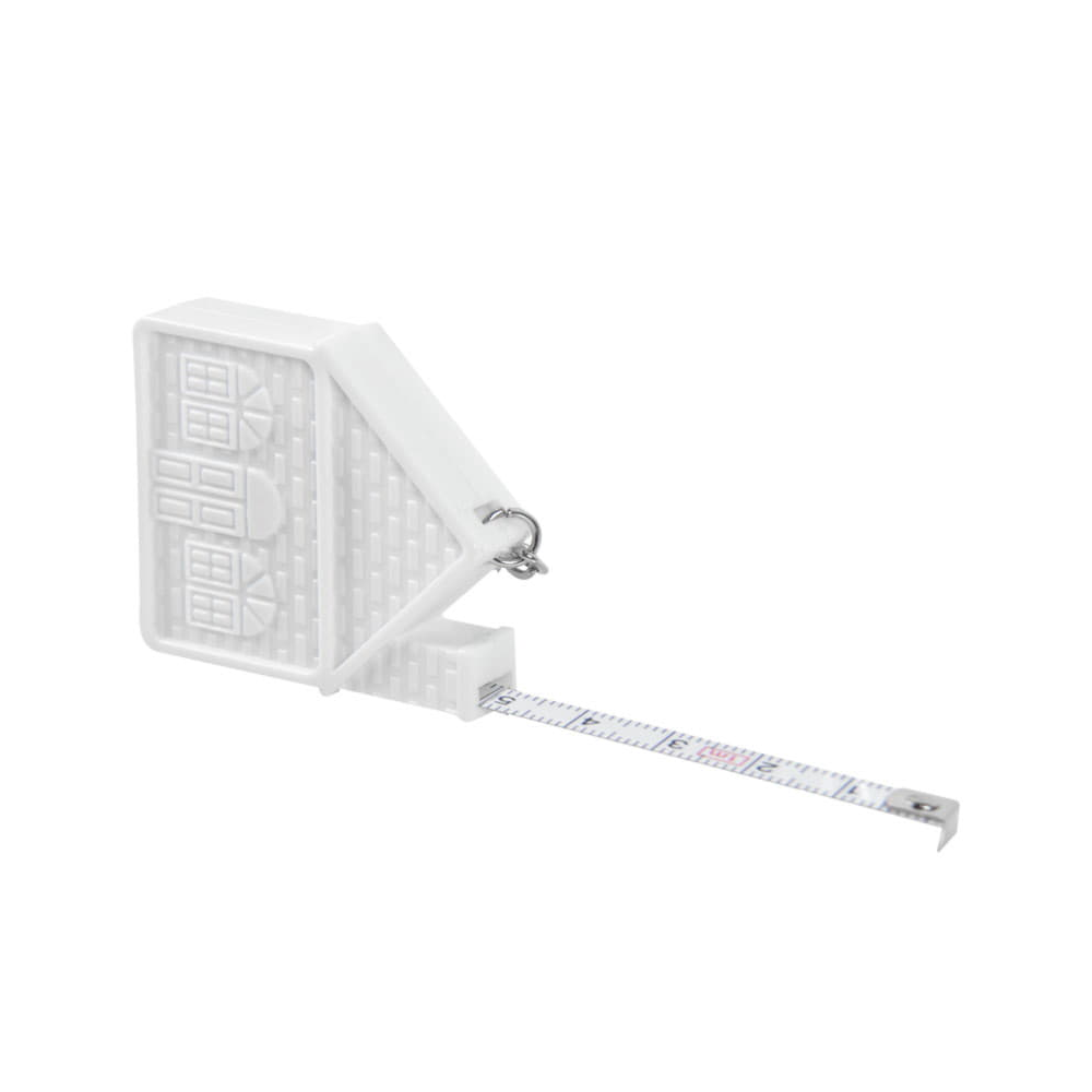 Брелок-рулетка "Домик", пластик, металл, 1 м, белый - 3