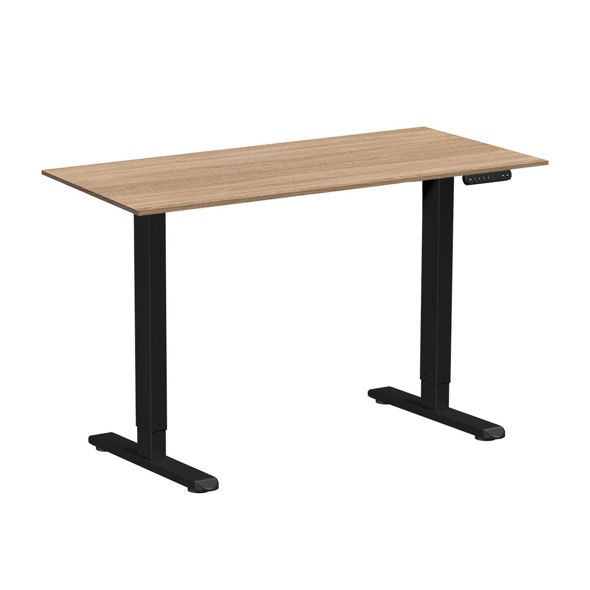 Стол с электроприводом WellDesk Prime 1300x675х18 черный/дуб бардолино натуральный (9191461+9072452)