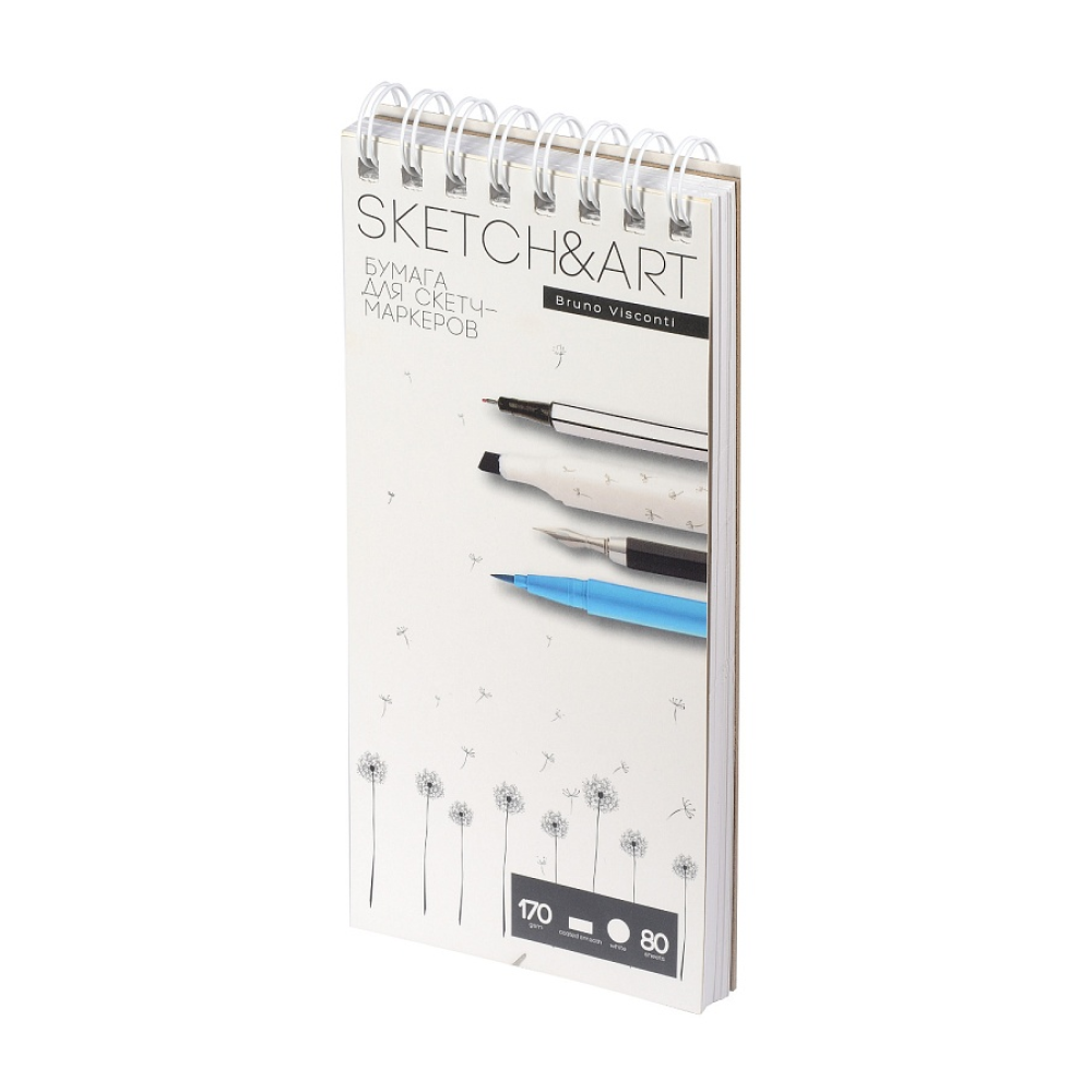Скетчбук "Sketch&Art", 18.5х25 см , 170 г/м2, 80 листов, на спирали