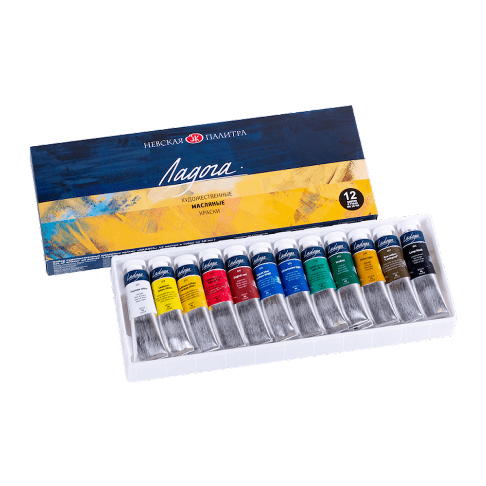 Краски масляные "Ладога", набор 12 цветов