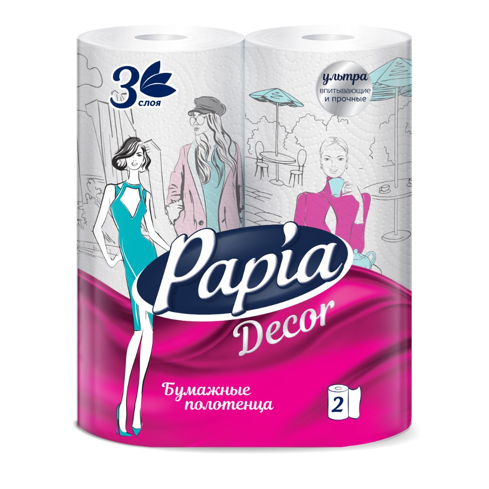 Полотенца бумажные Papia Decor