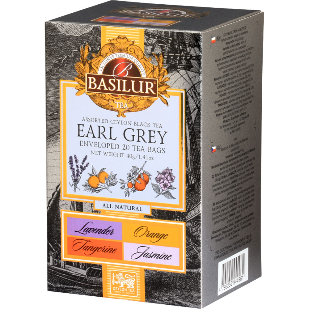 Чай Basilur "Earl Grey", 20 пакетиковx2 гр, ассорти