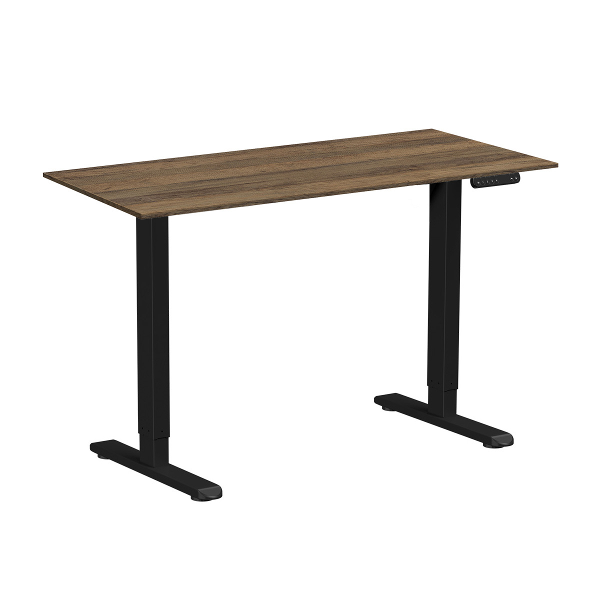 Стол с электроприводом WellDesk Prime 1300x675х18 черный/дуб санта-фе винтаж (9191461+9178196)