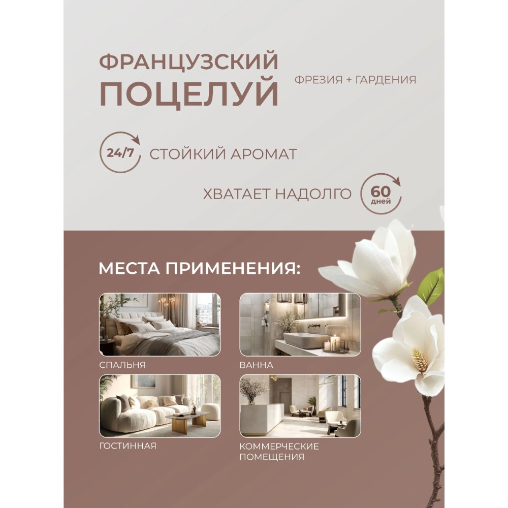 Освежитель воздуха До-Ре-Ми Французский поцелуй, аэрозоль, Премиум , 250мл (сменный баллон) - 4