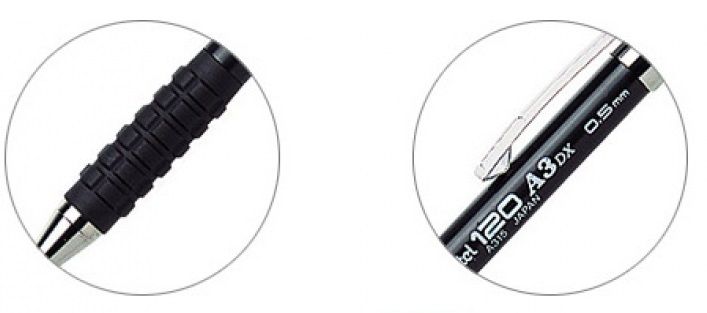 Карандаш автоматический "Pentel 120 A3", 0.9 мм, c ластиком - 2