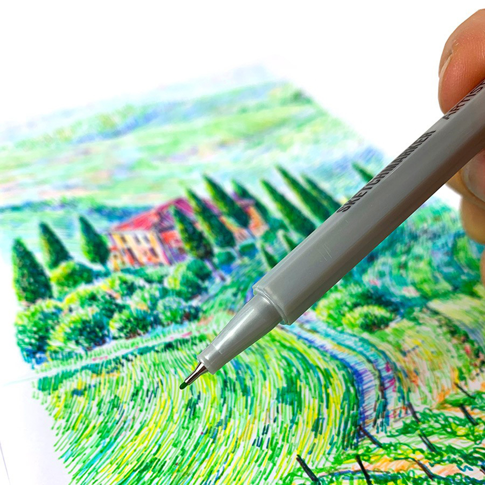 Ручка капиллярная "Sketchmarker", 0.4 мм, зеленый флуоресцентный - 3