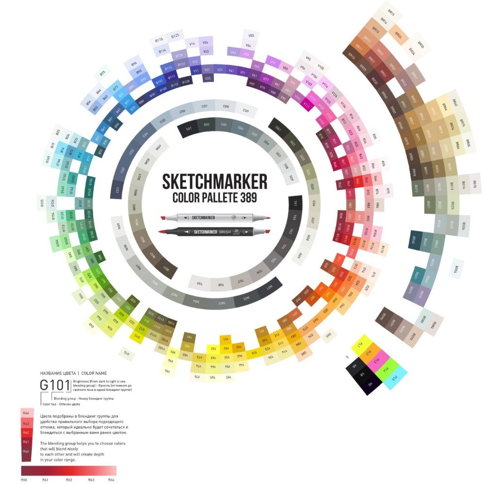 Маркер художественный "Sketchmarker", двухсторонний, BR22 светлый коричневато-красный - 3
