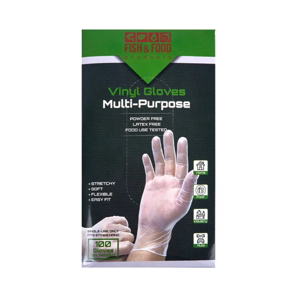 Перчатки виниловые одноразовые, р-р L, 100 шт/упак, прозрачный