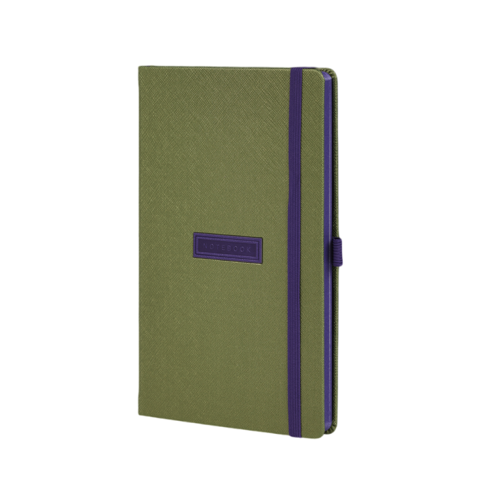 Блокнот "Shell lime", А5, 96 листов, зеленый, срез фиолетовый