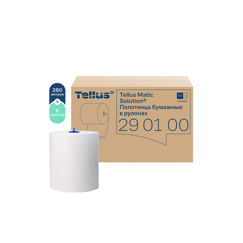 Полотенца бумажные Tellus Matic Стандарт, в рулонах, 1 слой, НT1, 280 м - 3