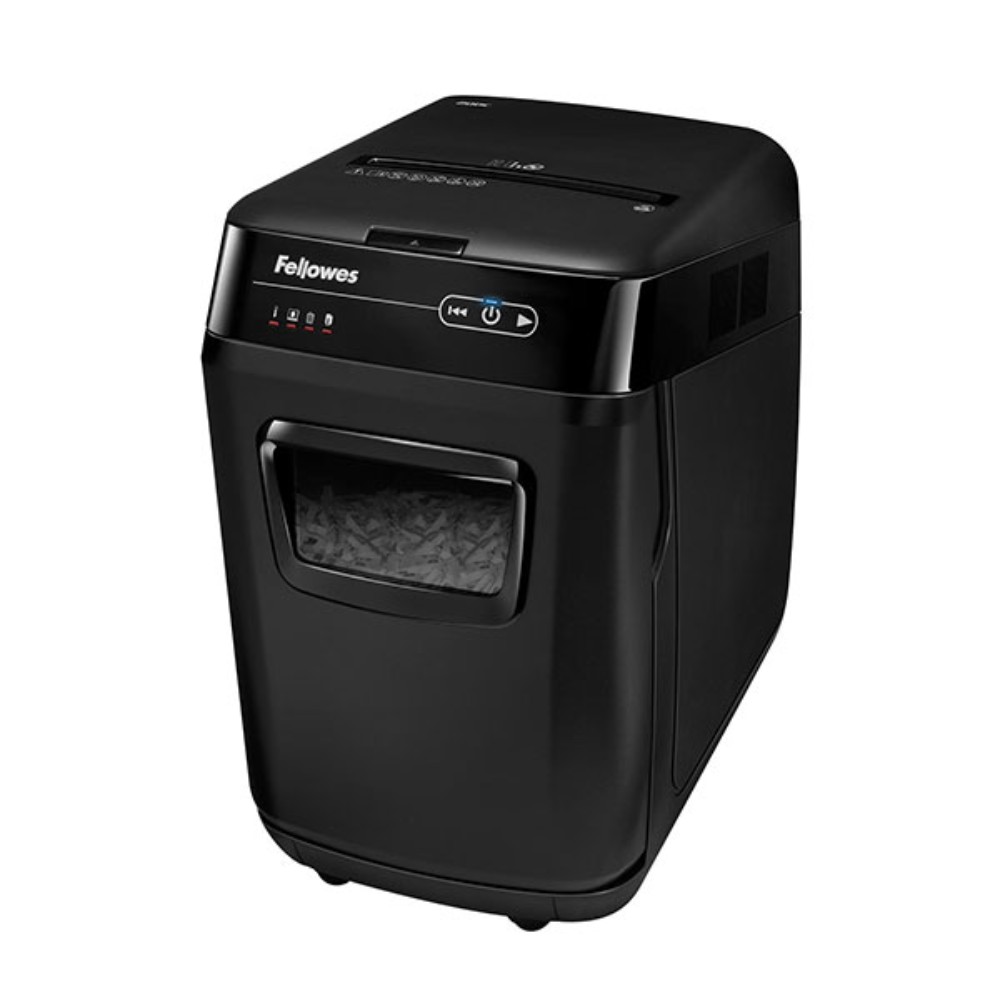 Уничтожитель Fellowes AutoMax 200M, микрорезка, автоподача, DIN P-5, 2х14 мм, 200 листов, 32 литра - 2