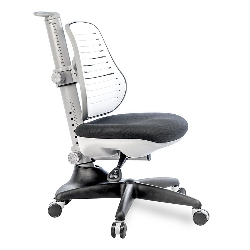 Кресло детское Comf-Pro С3 317 Chair, пластик, ткань, белый, черный, пластик, корпус черный, серый, с чехлом салатовым