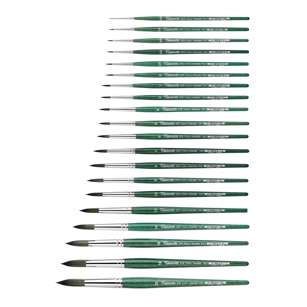 Кисть для рисования "Tintoretto Emerald", синтетика, круглая, №8 - 2