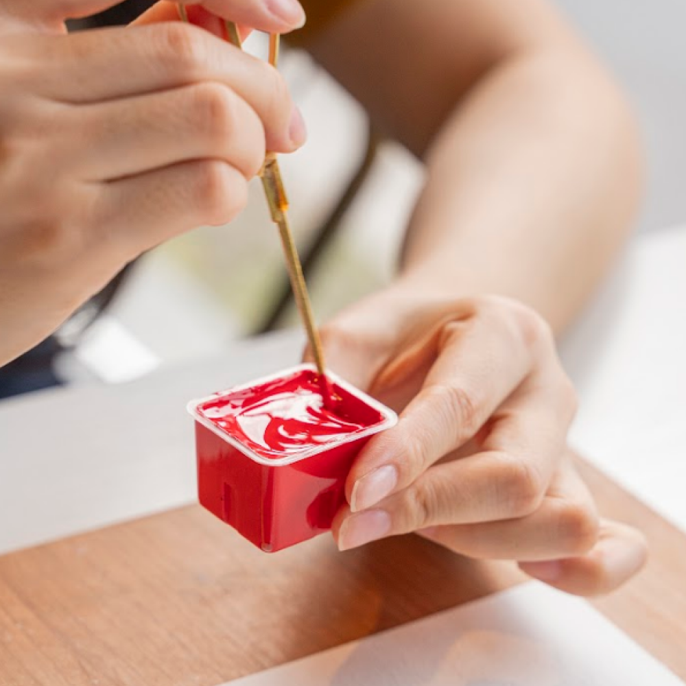 Краски гуашевые "Himi Jelly Cup", ориентальный красный, набор  рефилов 4 шт., 30 мл. - 7