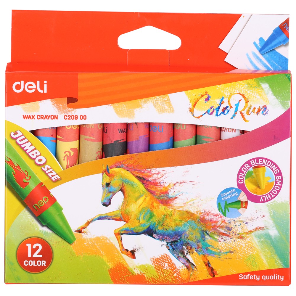 Мелки восковые Deli "ColorRun JUMBO size"