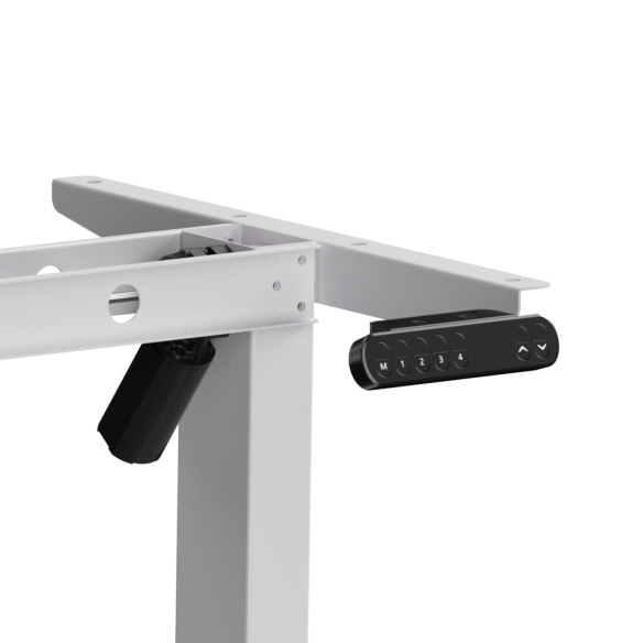 Стол с электроприводом WellDesk Basic 1300x675х18 белый/акация лэйкленд (9191460+9072453) - 4