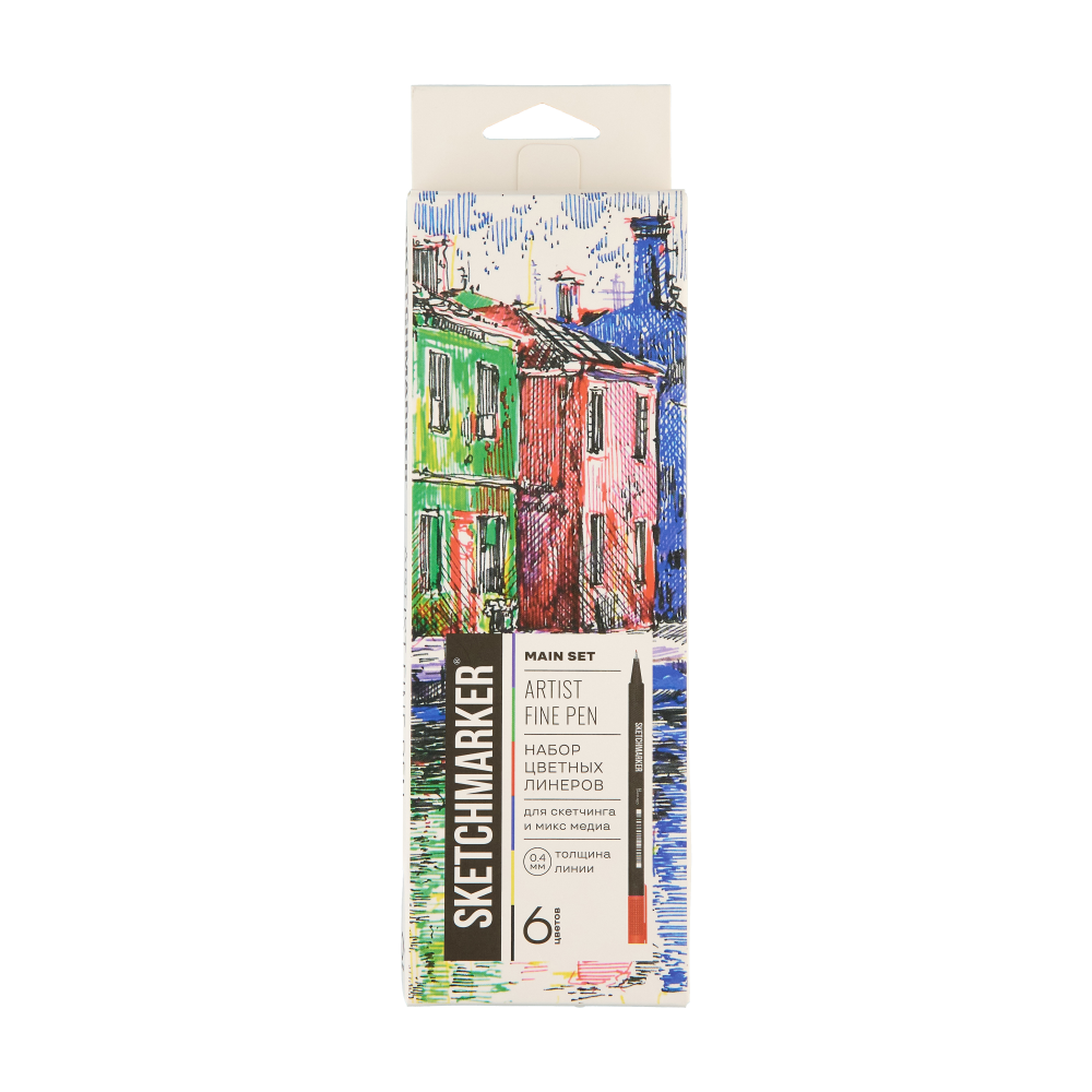 Ручка капиллярная "Sketchmarker Artist fine pen Main", 6 шт