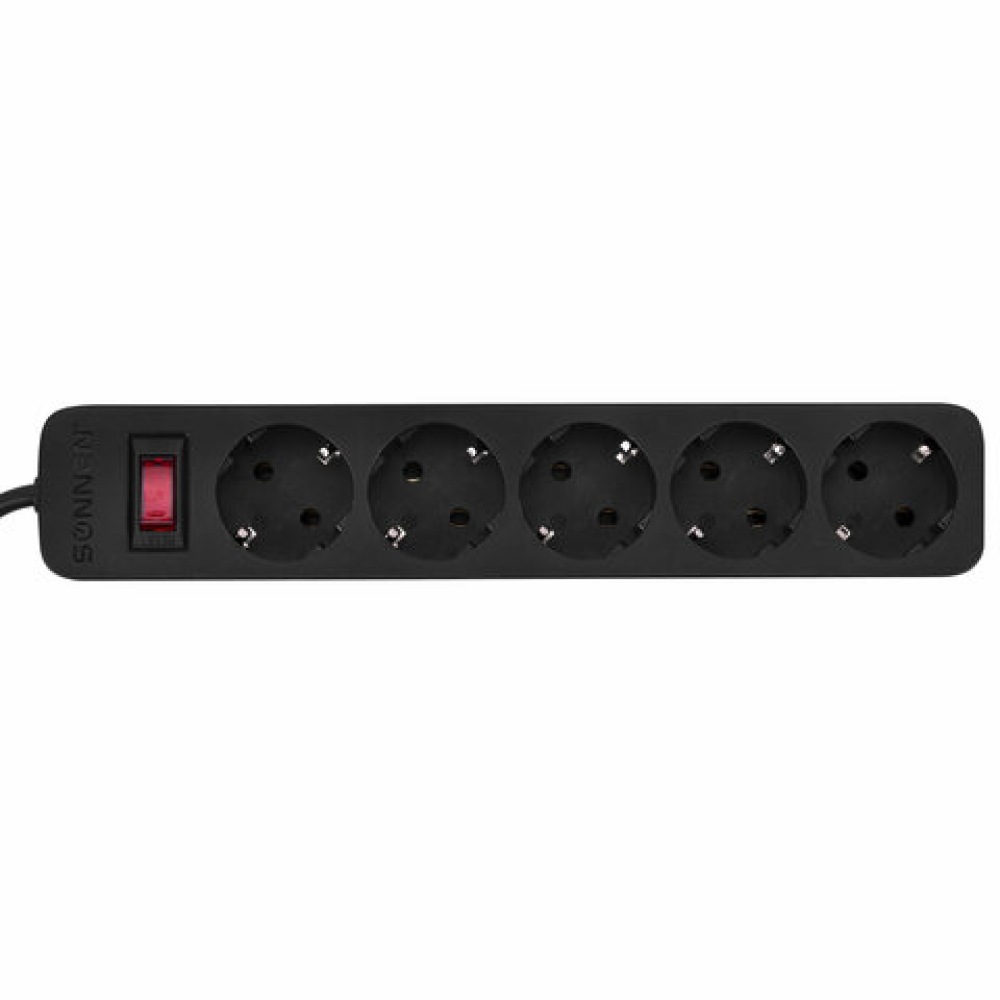 Сетевой фильтр Sonnen SPB-305, 3 м, 5 розеток, черный