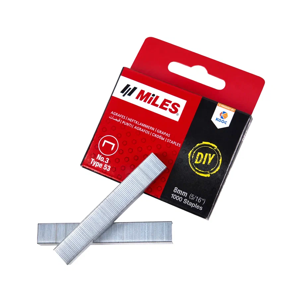 Набор инструментов Miles "5585KM3-D8-D10", степлер скобозабивной + скобы - 12