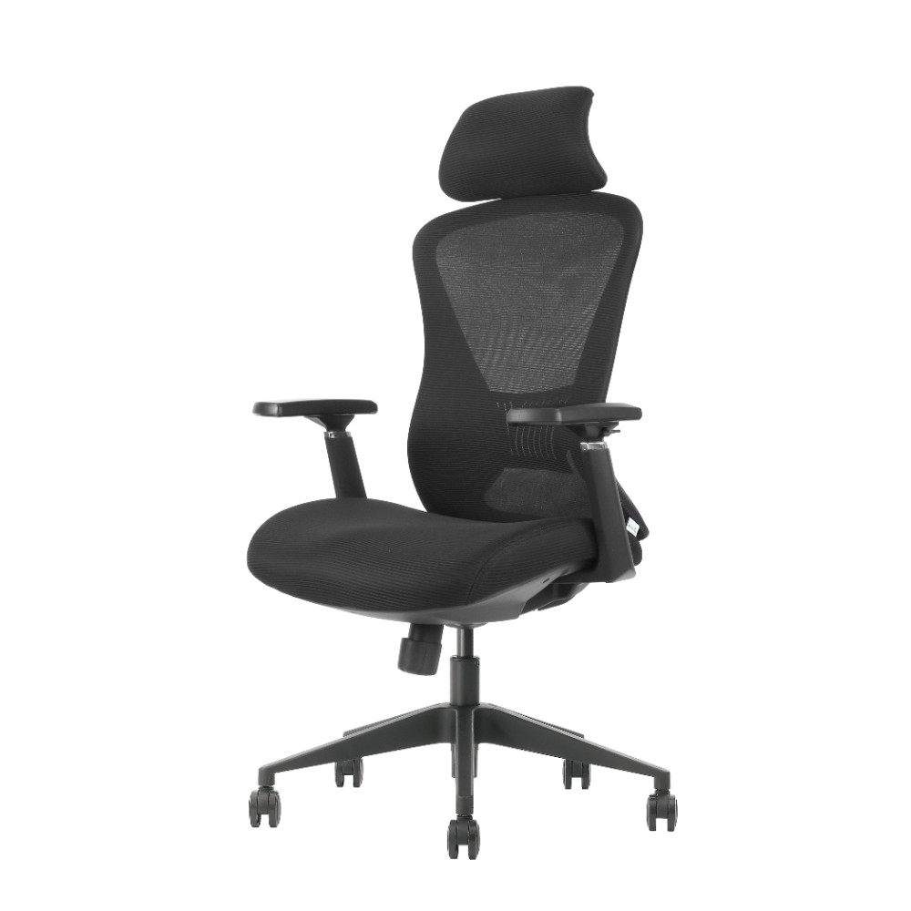 Кресло для руководителя EVOLUTION "OFFICE COMFORT", ткань, сетка, пластик, черный - 3