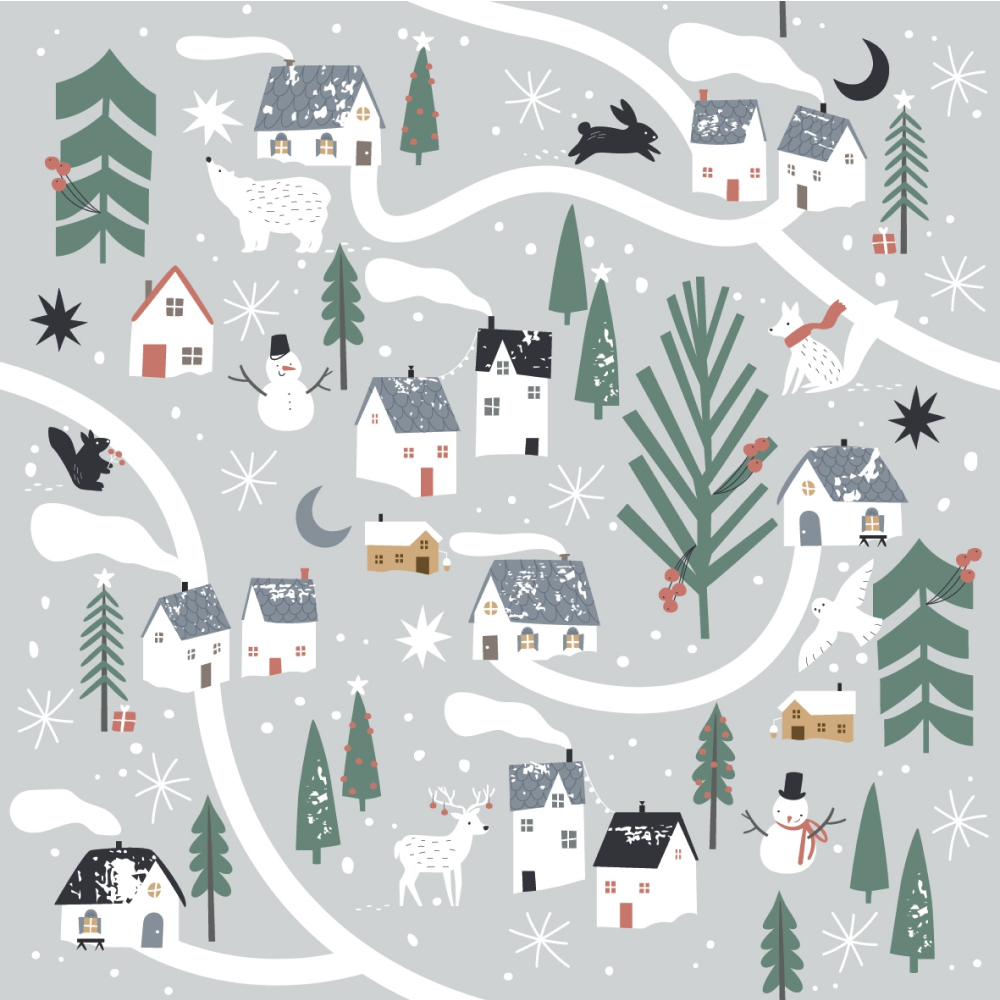 Бумага декоративная в рулоне "Village"