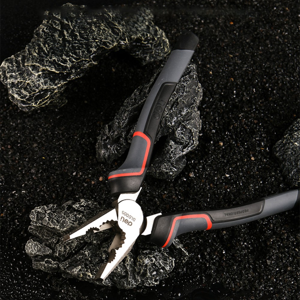 Плоскогубцы Deli RS EDL0005, 200 мм, усиленные., комбинированные, красный, черный - 4