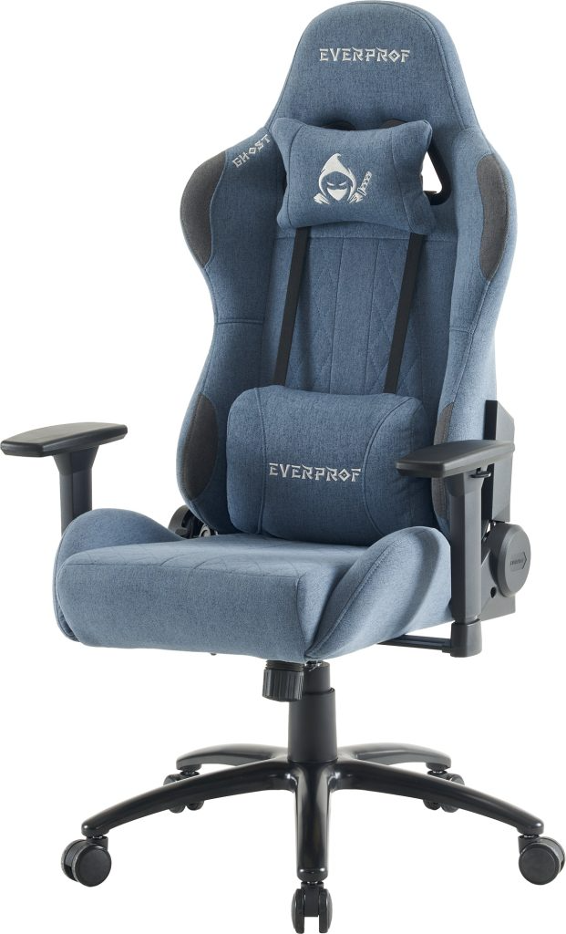Кресло игровое EVERPROF Ghost ткань, синий, крестов. металл - 6