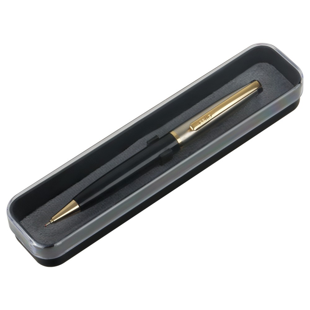 Ручка шариковая автоматическая "Moonlit", 0.7 мм, черный, айвори, золото, стерж. синий