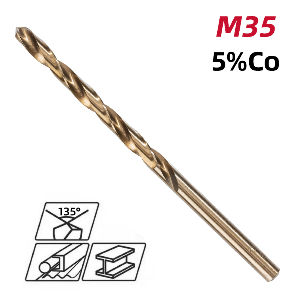 Сверло по металлу Deli RS EDH-MHZ035-E2, 3.5 мм, DIN 338, HSCo 5% - 2