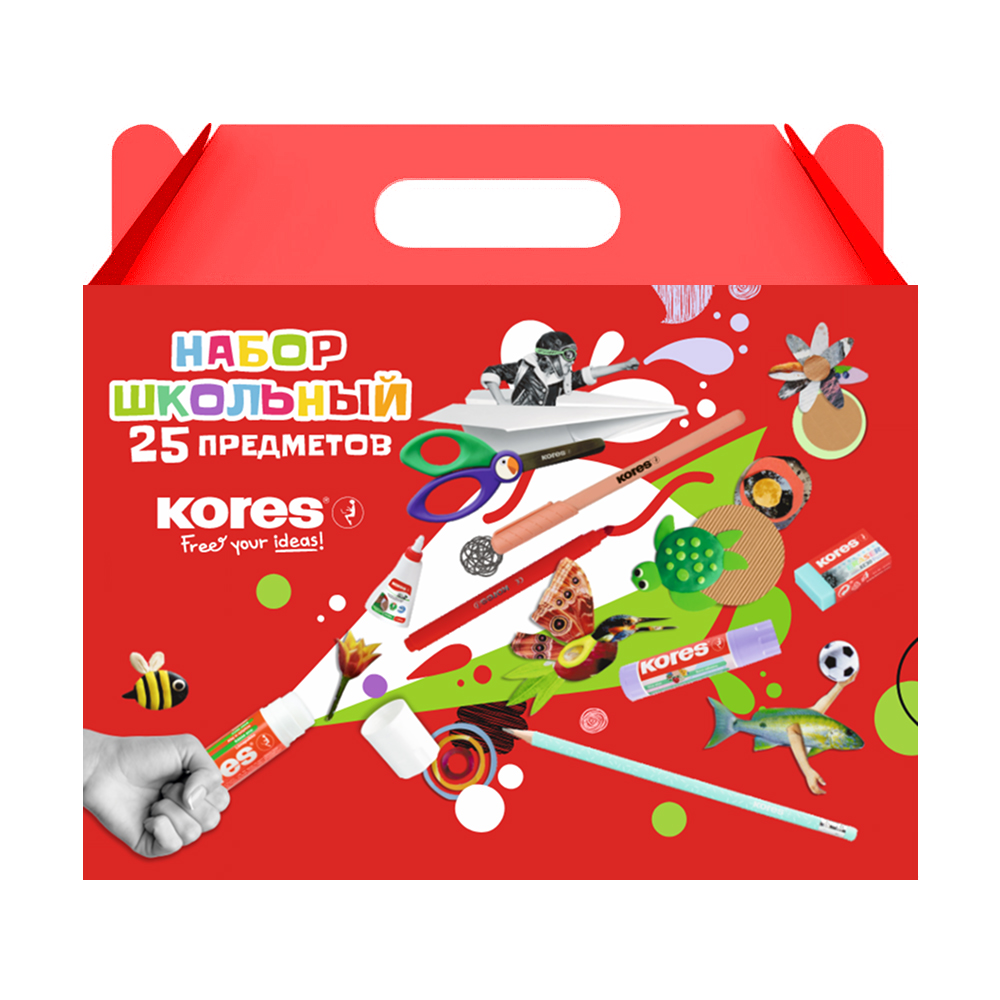 Набор школьно-письменных принадлежностей "Kores", 25 предметов