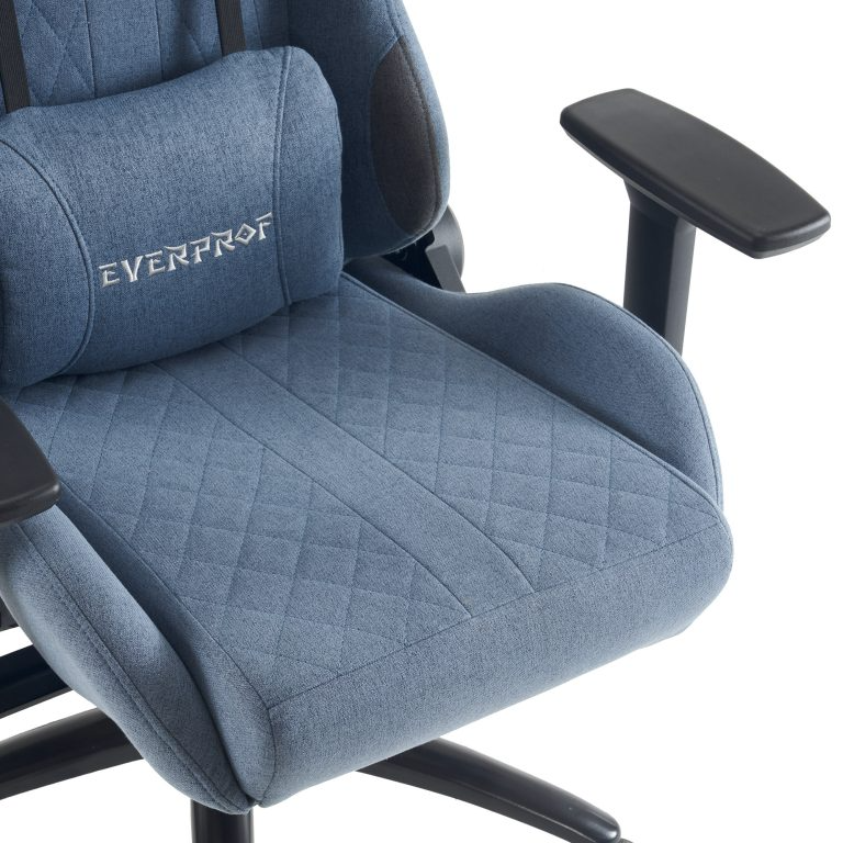 Кресло игровое EVERPROF Ghost ткань, синий, крестов. металл - 12