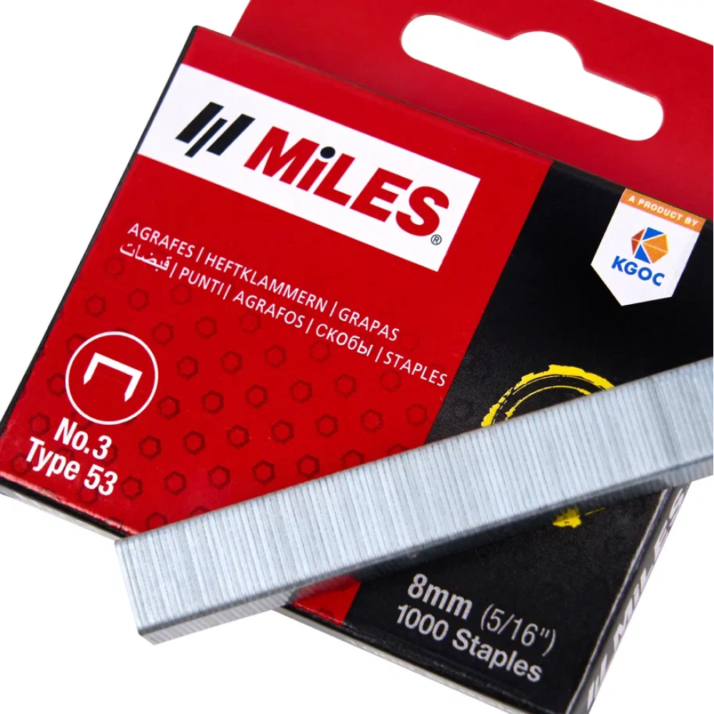 Набор инструментов Miles "5585KM3-D8-D10", степлер скобозабивной + скобы - 13