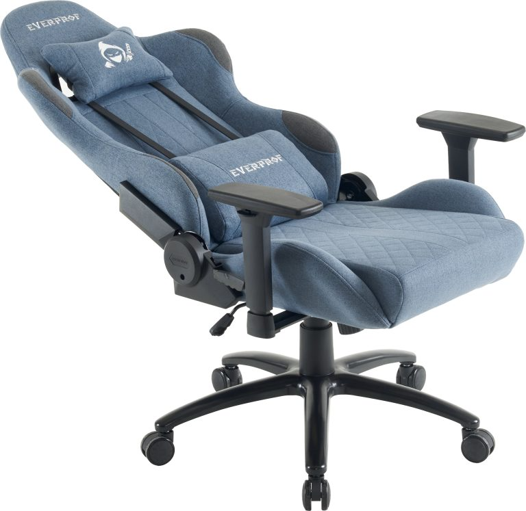 Кресло игровое EVERPROF Ghost ткань, синий, крестов. металл - 14