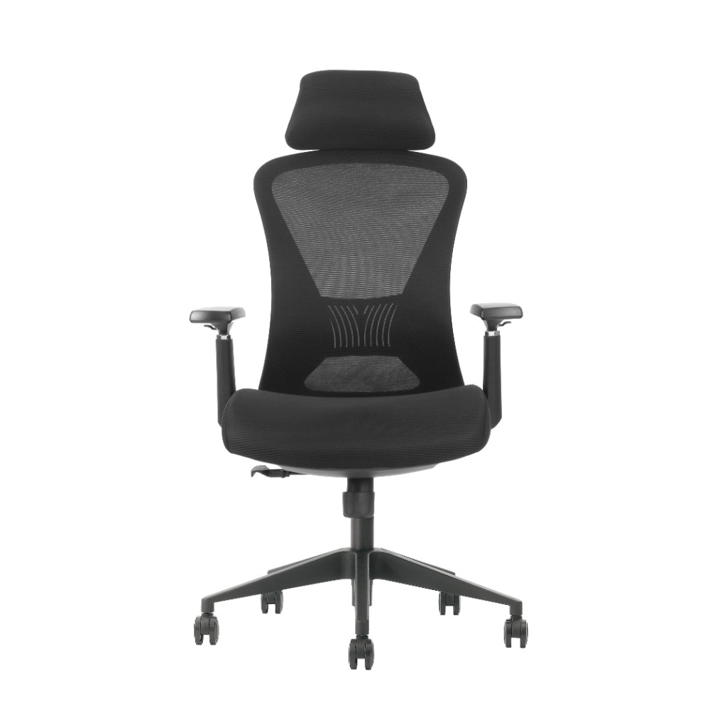 Кресло для руководителя EVOLUTION "OFFICE COMFORT", ткань, сетка, пластик, черный - 2