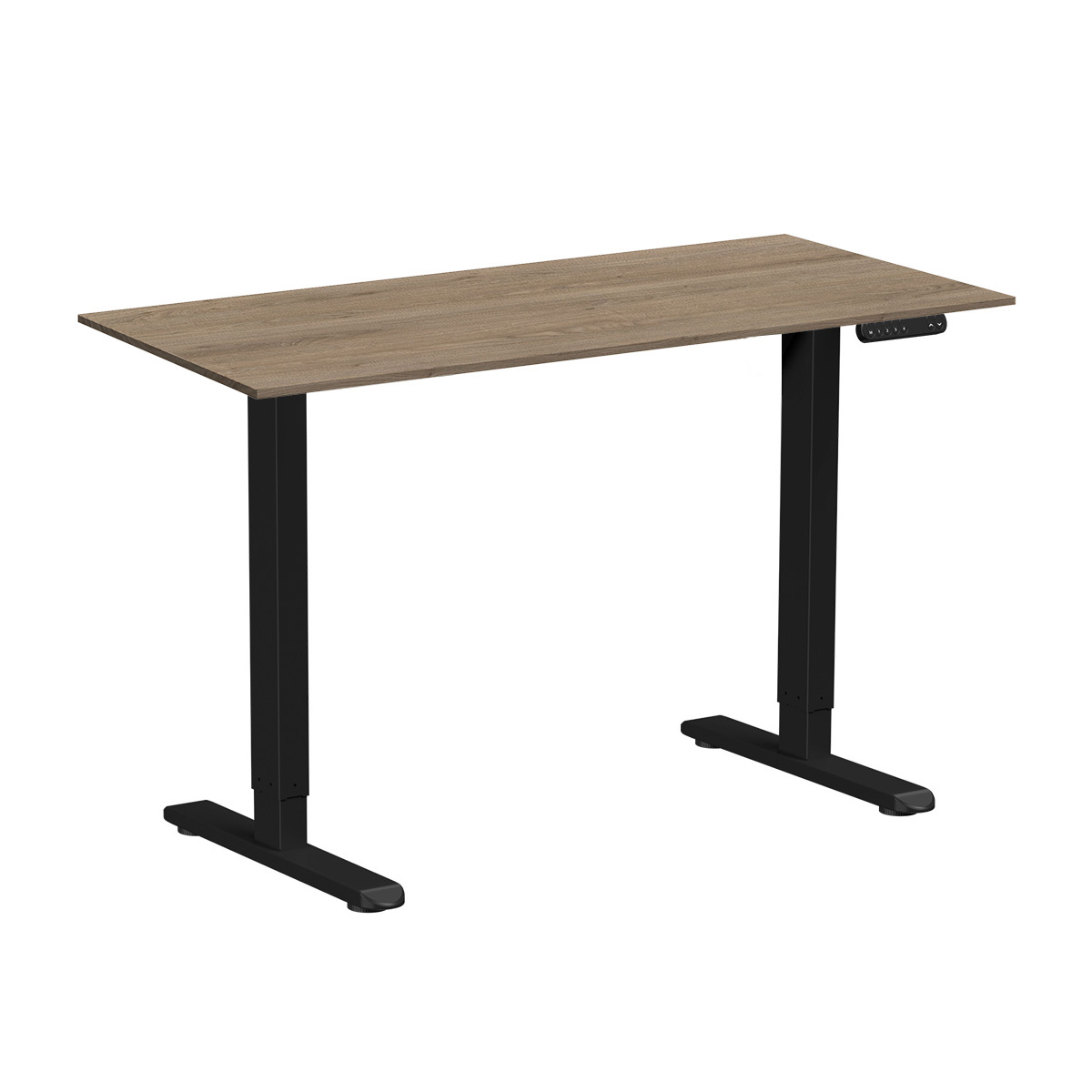 Стол с электроприводом WellDesk Prime 1300x675х18 черный/дуб денвер трюфель (9191461+9072454)