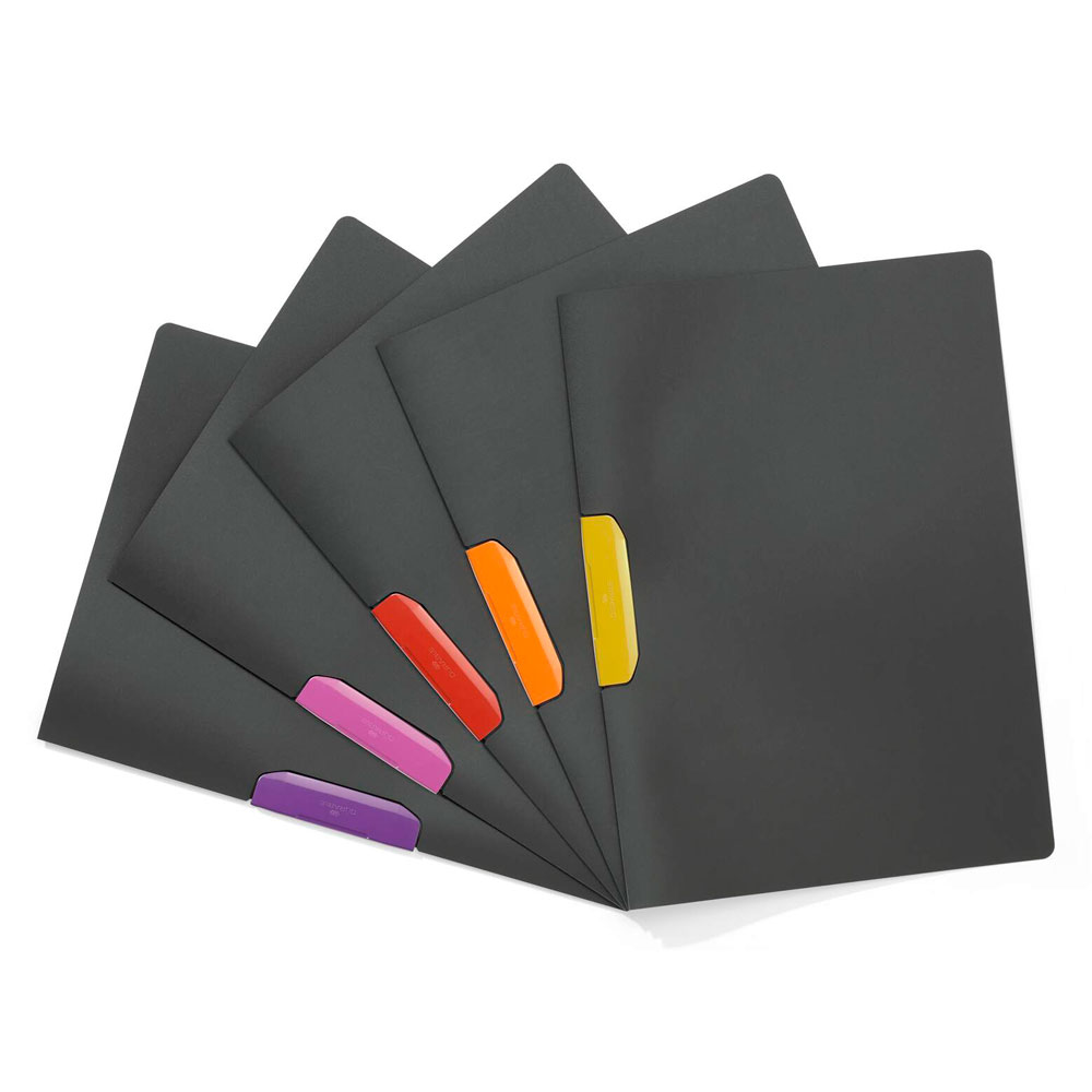Папка с клипом "Duraswing Color", антрацит, розовый клип - 3