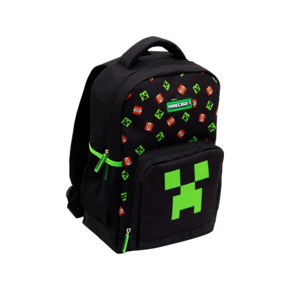 Рюкзак молодежный "Minecraft", полиэстер, черный, зеленый - 4