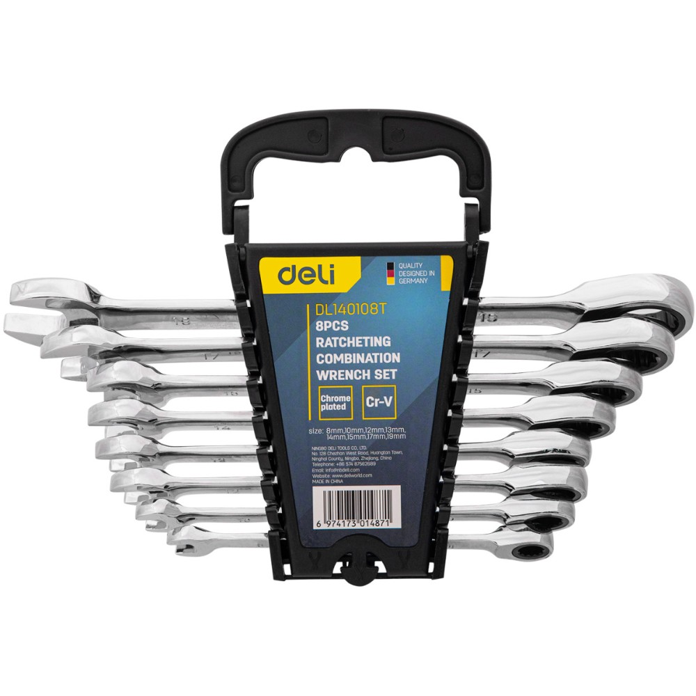 Набор комбинированных ключей Deli "EDL140108T"