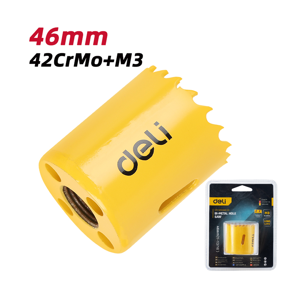 Коронка биметаллическая Deli YS EDH-SKK046-E1, 46 х 38 мм, М14 - 2