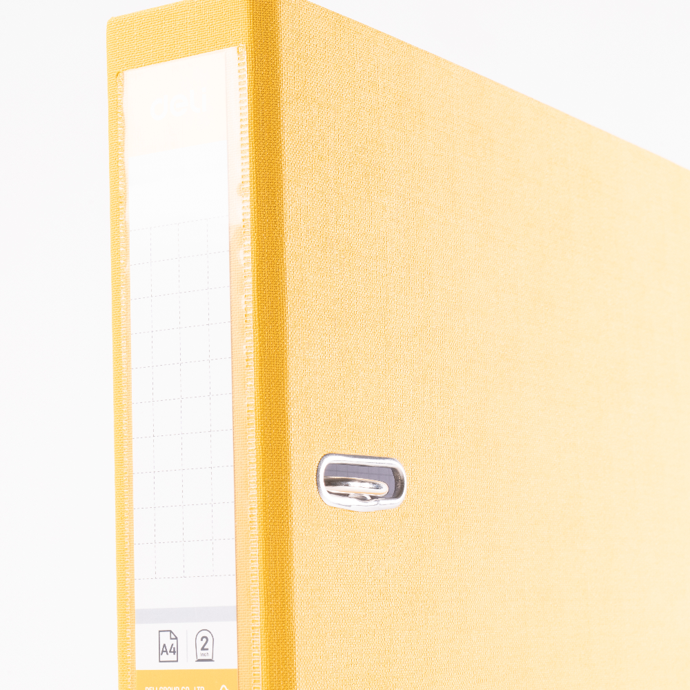 Папка-регистратор "Deli", А4, 50 мм, желтый - 2