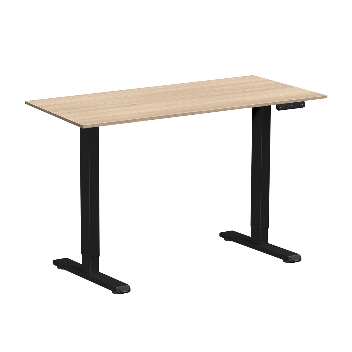 Стол с электроприводом WellDesk Prime 1300x675х18 черный/акация лэйкленд (9191461+9072453)