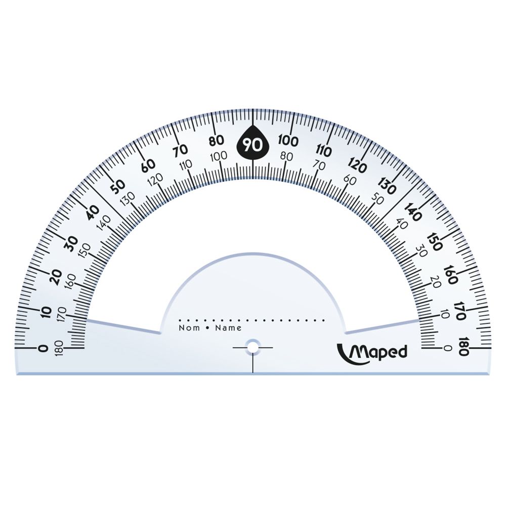 Набор чертежный "Maped": линейка 15 см, треугольник 45 и 60 гр, транспортир 180 гр, прозрачный - 2
