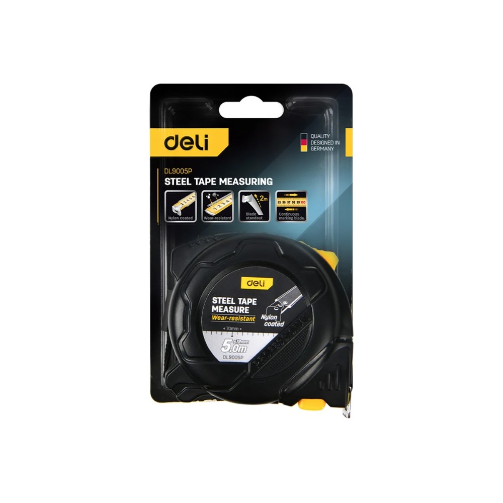 Рулетка Deli YS EDL9005P, 5 м х 19 мм, желтый, черный - 8