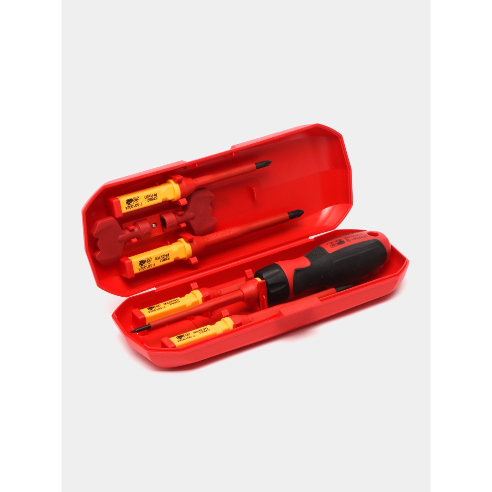 Набор отверток диэлектрических Deli YS DL510107, 7 предметов, красный, желтый