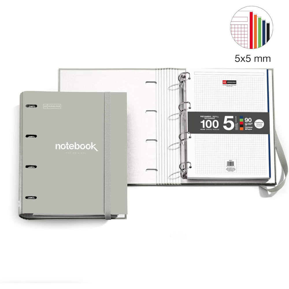 Тетрадь Miquelrius "Emotions", А4, 100 листов, клетка, серый