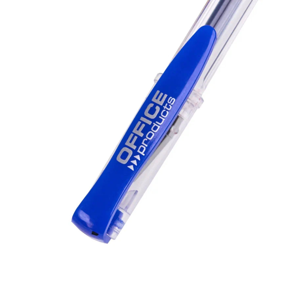 Ручка гелевая "Office Products", 0.5 мм, прозрачный, стерж. синий - 4