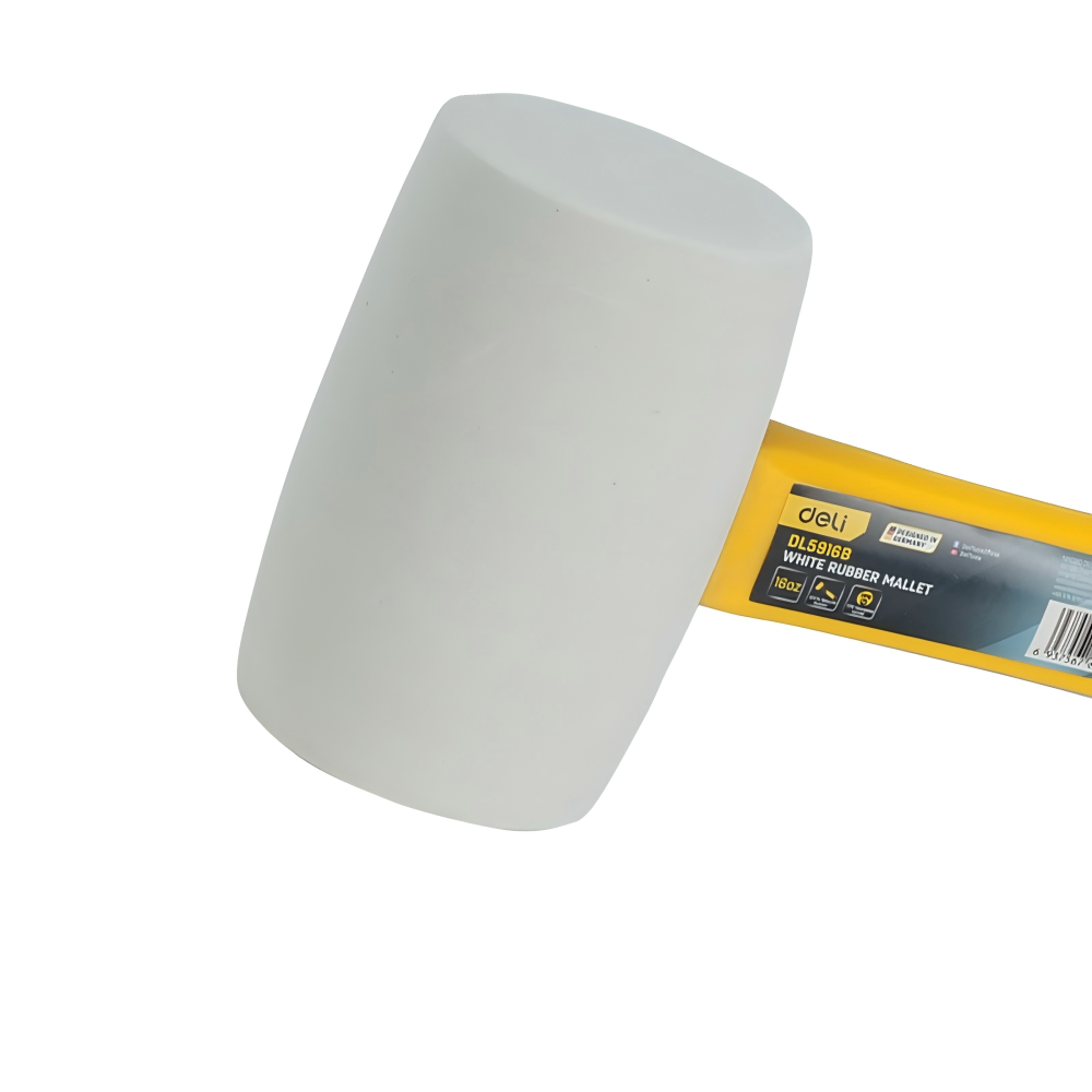 Киянка резиновая белая Deli YS EDL5908B, 0.224 кг, фибергласовая рукоятка - 2